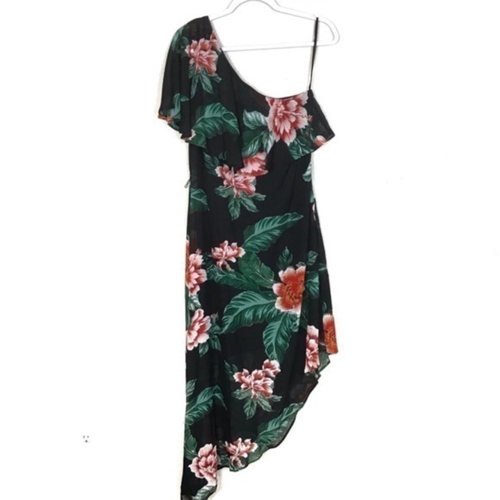Roz & Ali asymmetrical Floral one shoulder dress 6